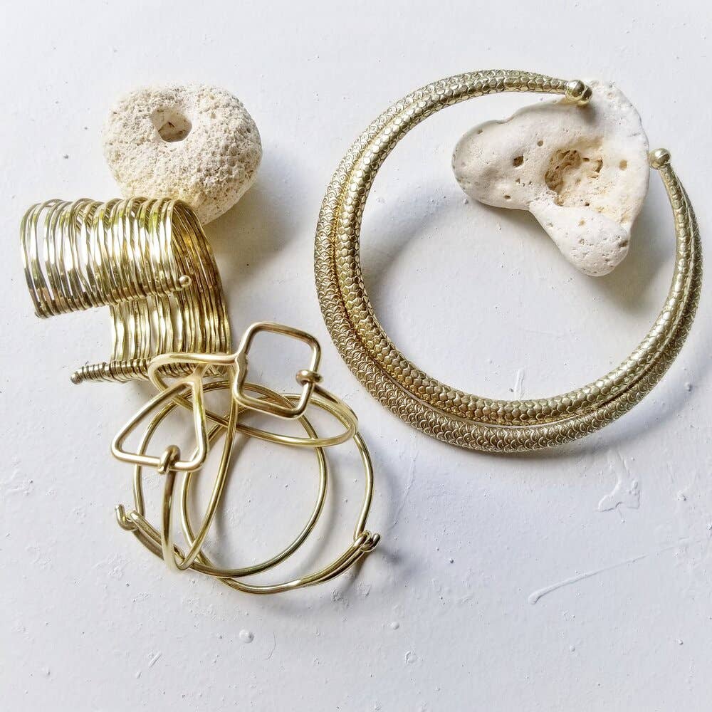 Brass multi layered wire cuff bracelet bohemian style #BX25