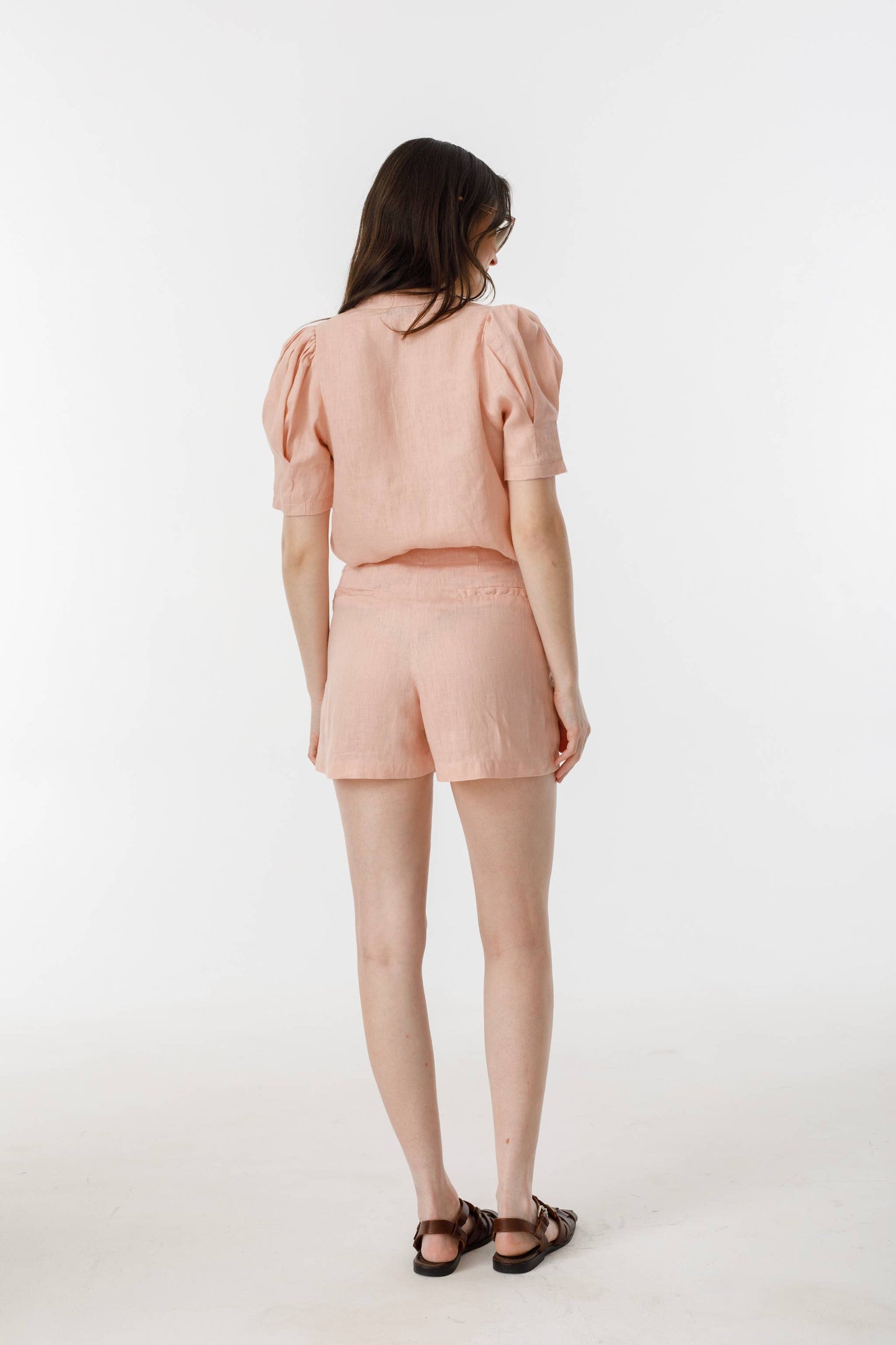 Athina Linen Shirt - Soft Pink