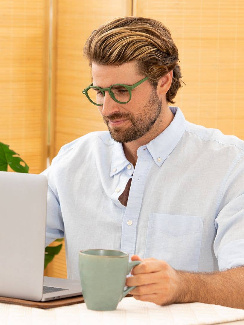 Phoenix - Soft Olive Green - Blue Light Filtering Lens