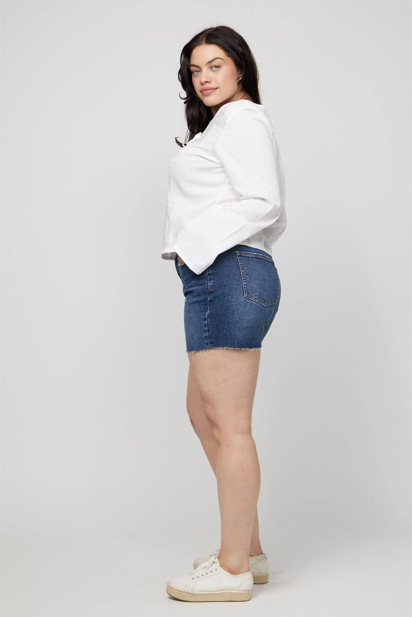 Bedford High Rise Denim Short, Indigo Medium Bright