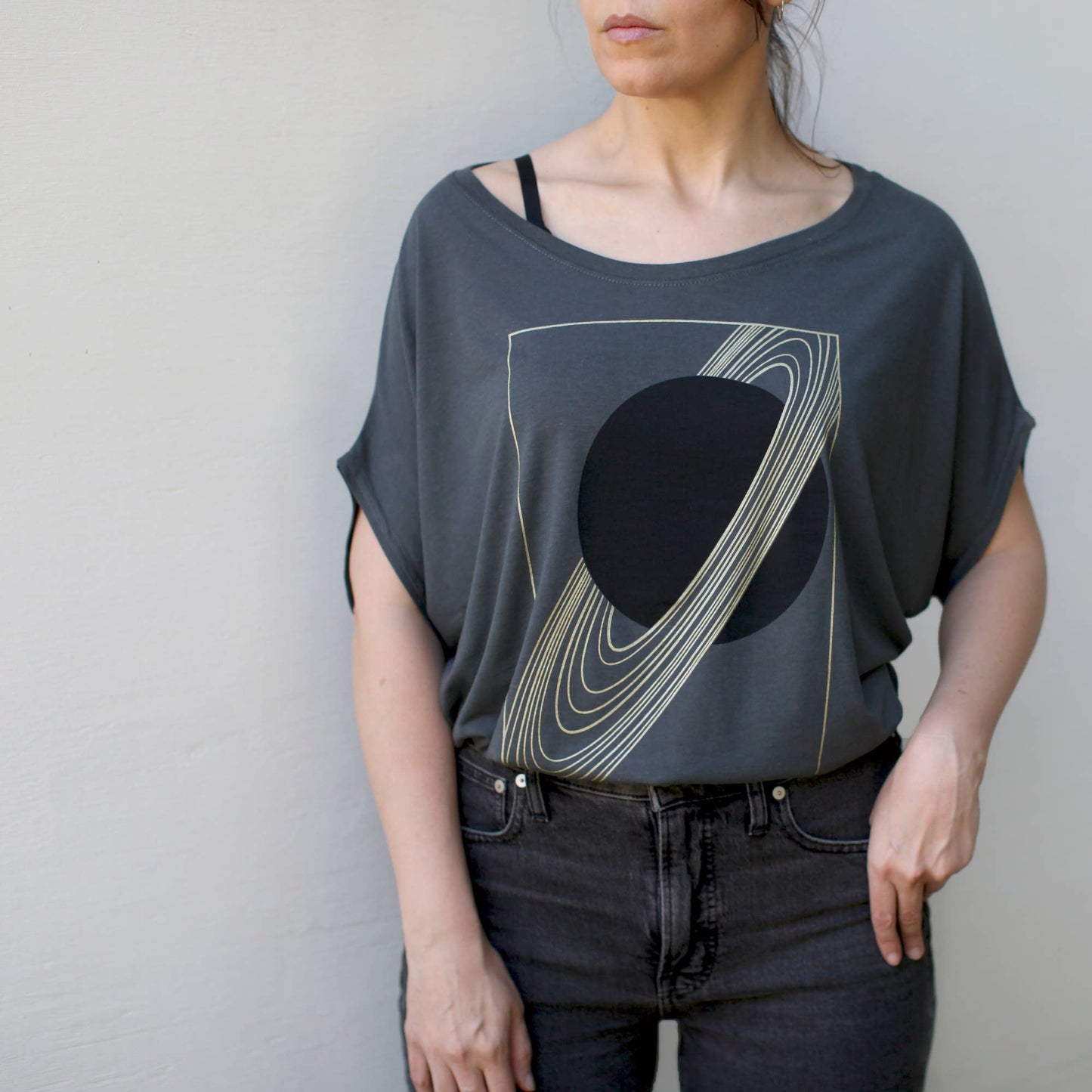 Rings of Saturn Dolman Sleeve Bamboo Tee Made in USA