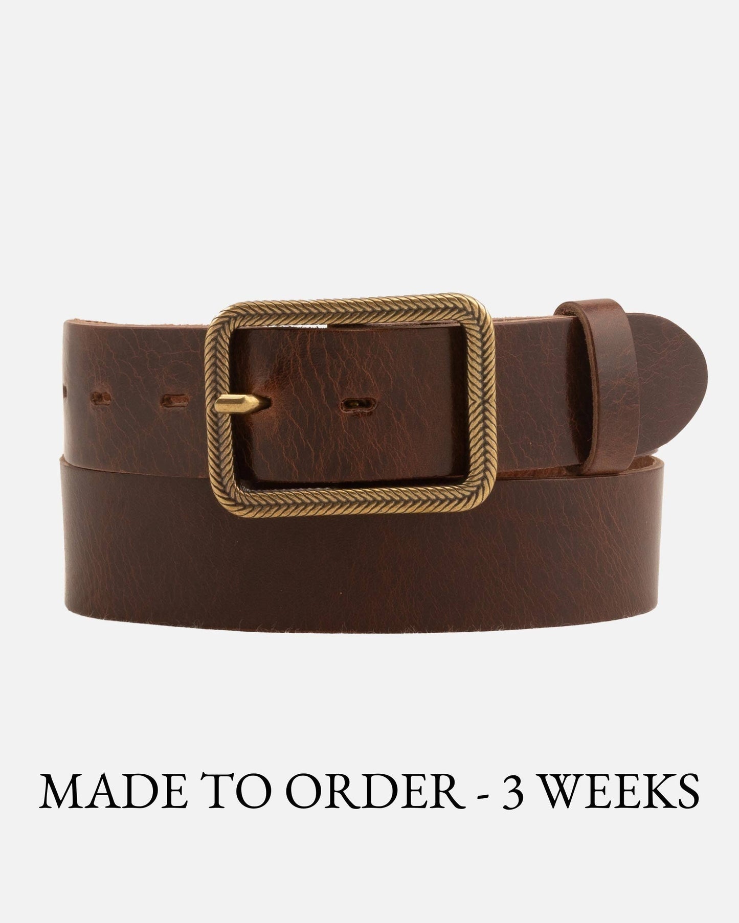 Hedy | Vintage Gold Buckle Leather Belt