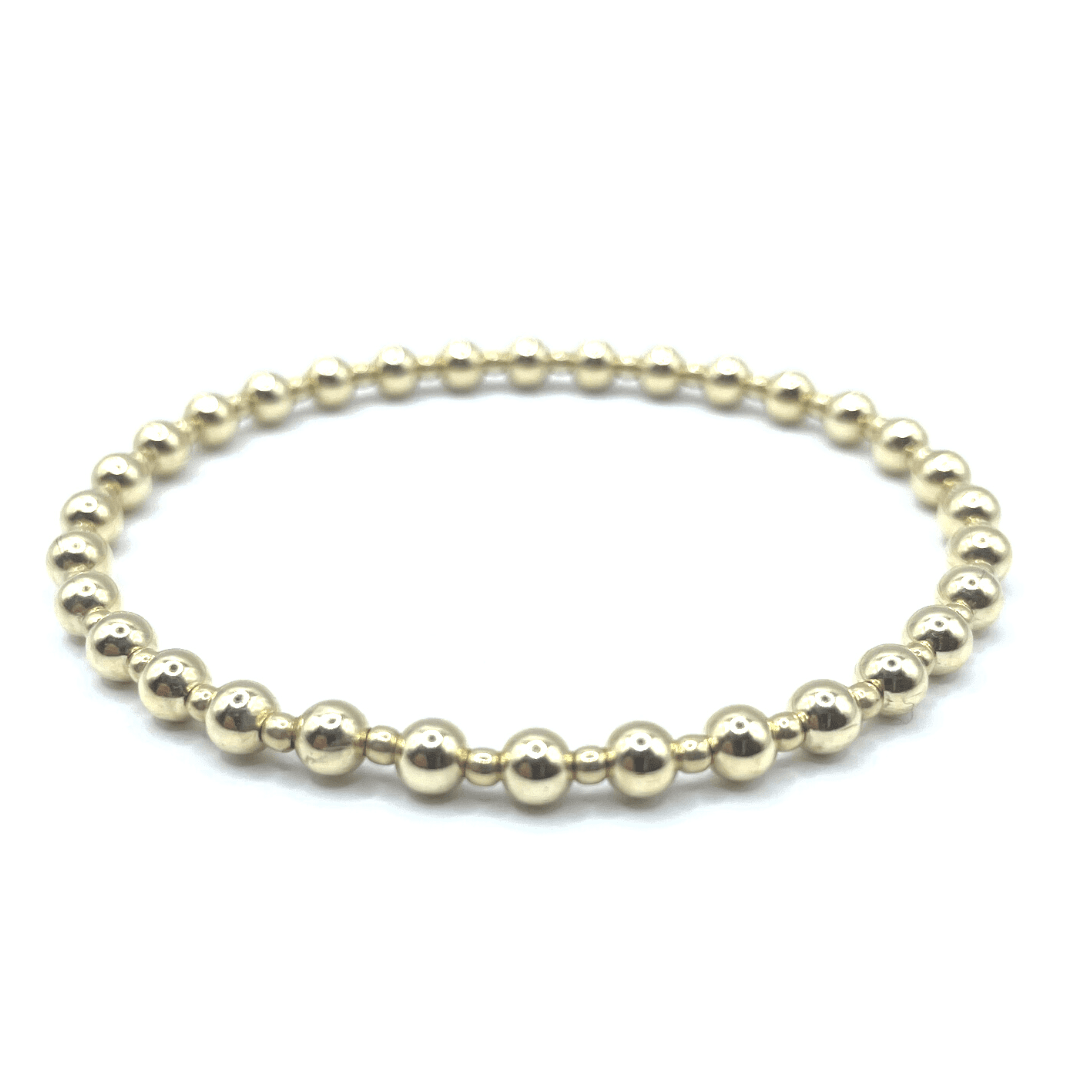 #I - 2mm+4mm+2mm Gold Filled Waterproof Dimension Bracelet 6.5"-7"