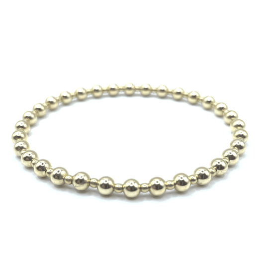 #I - 2mm+4mm+2mm Gold Filled Waterproof Dimension Bracelet 6.5"-7"