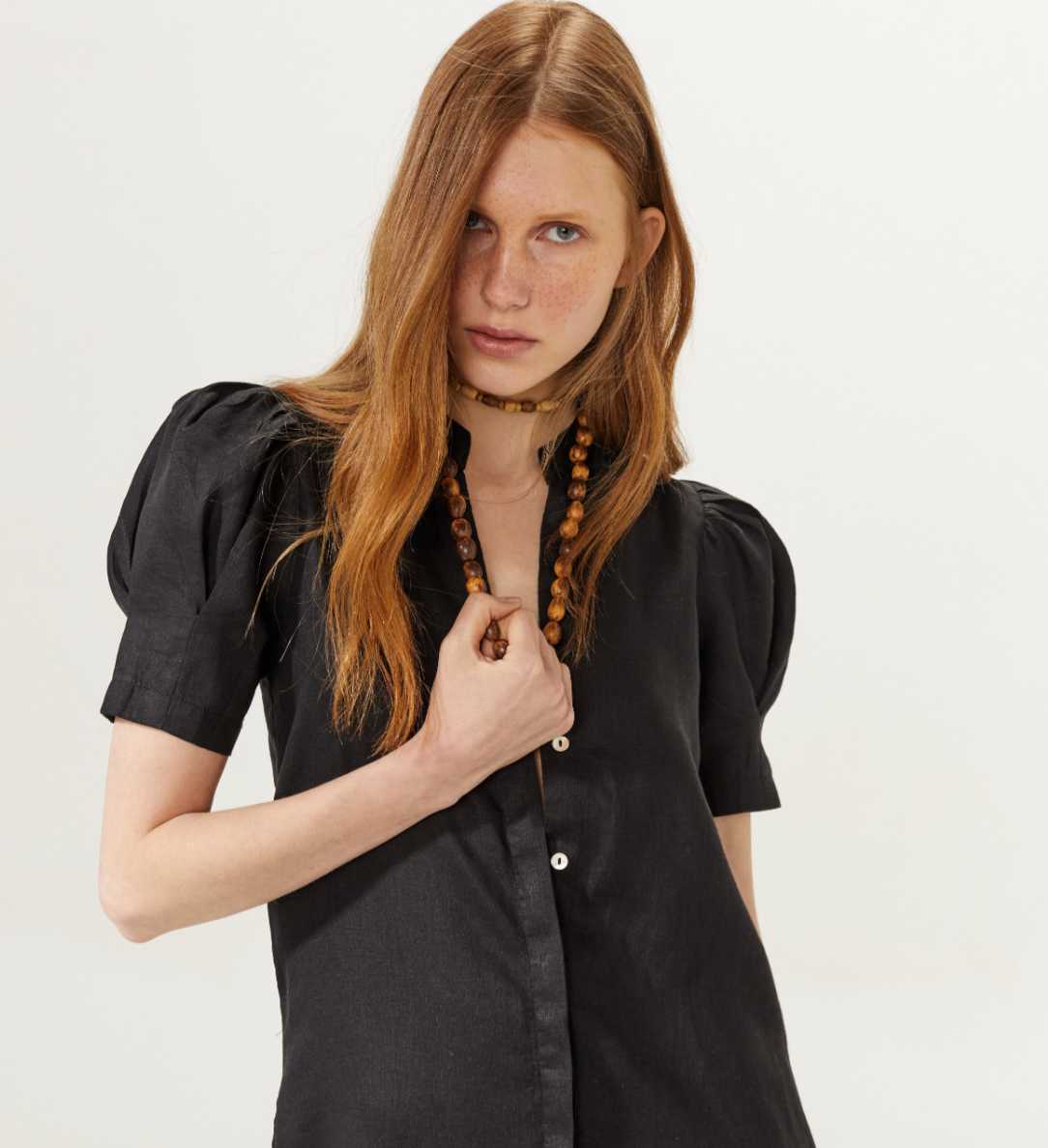 Athina Linen Shirt - Black