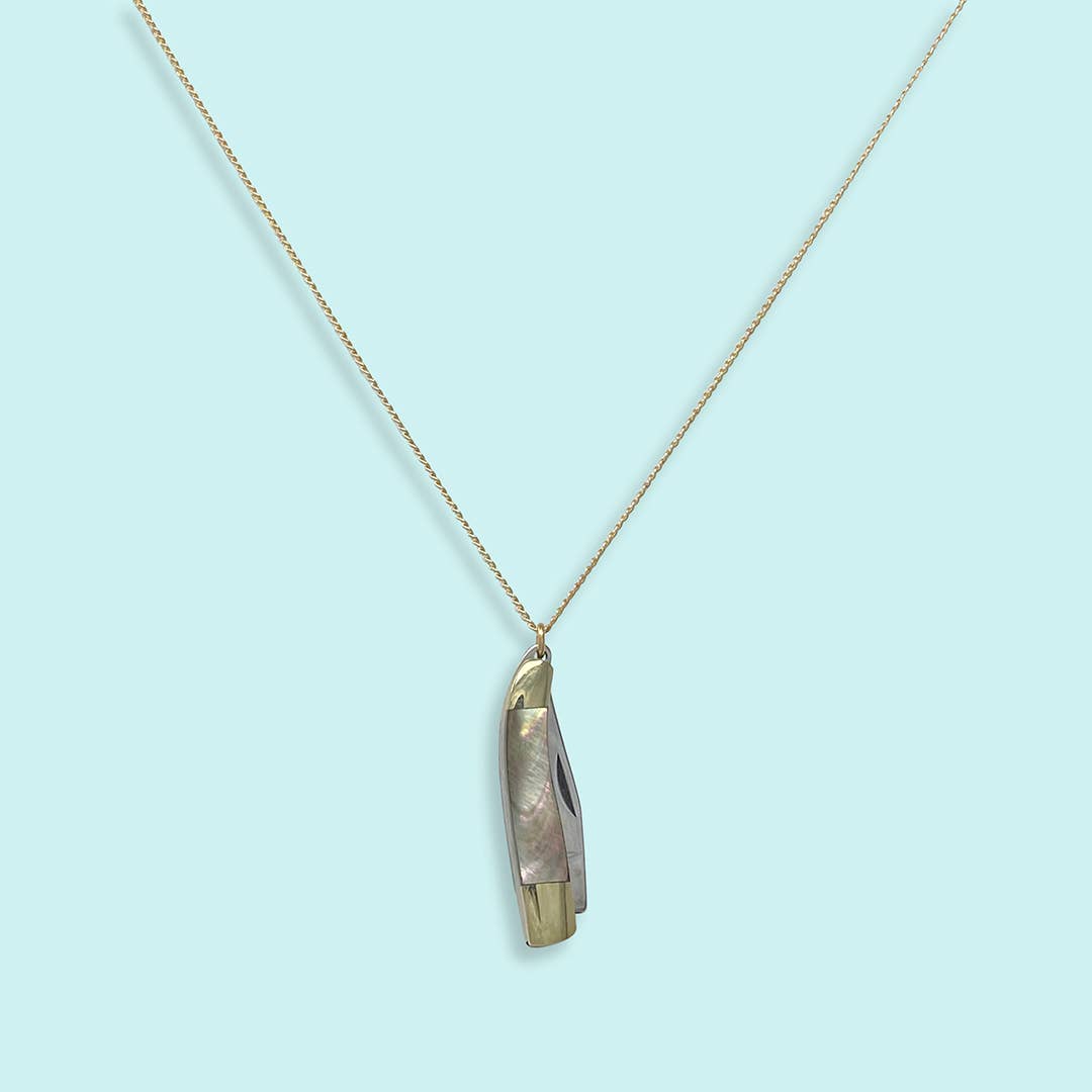 Willow Knife in Abalone Necklace