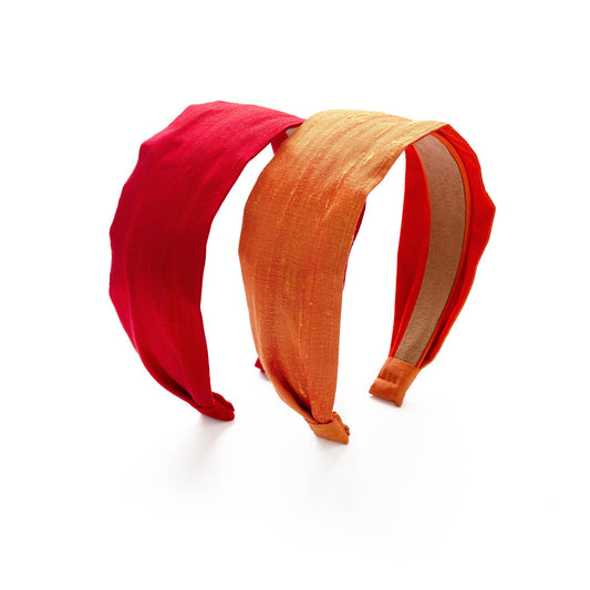 Warm Palette Dupioni Silk 2" Classic Headband HANDMADE