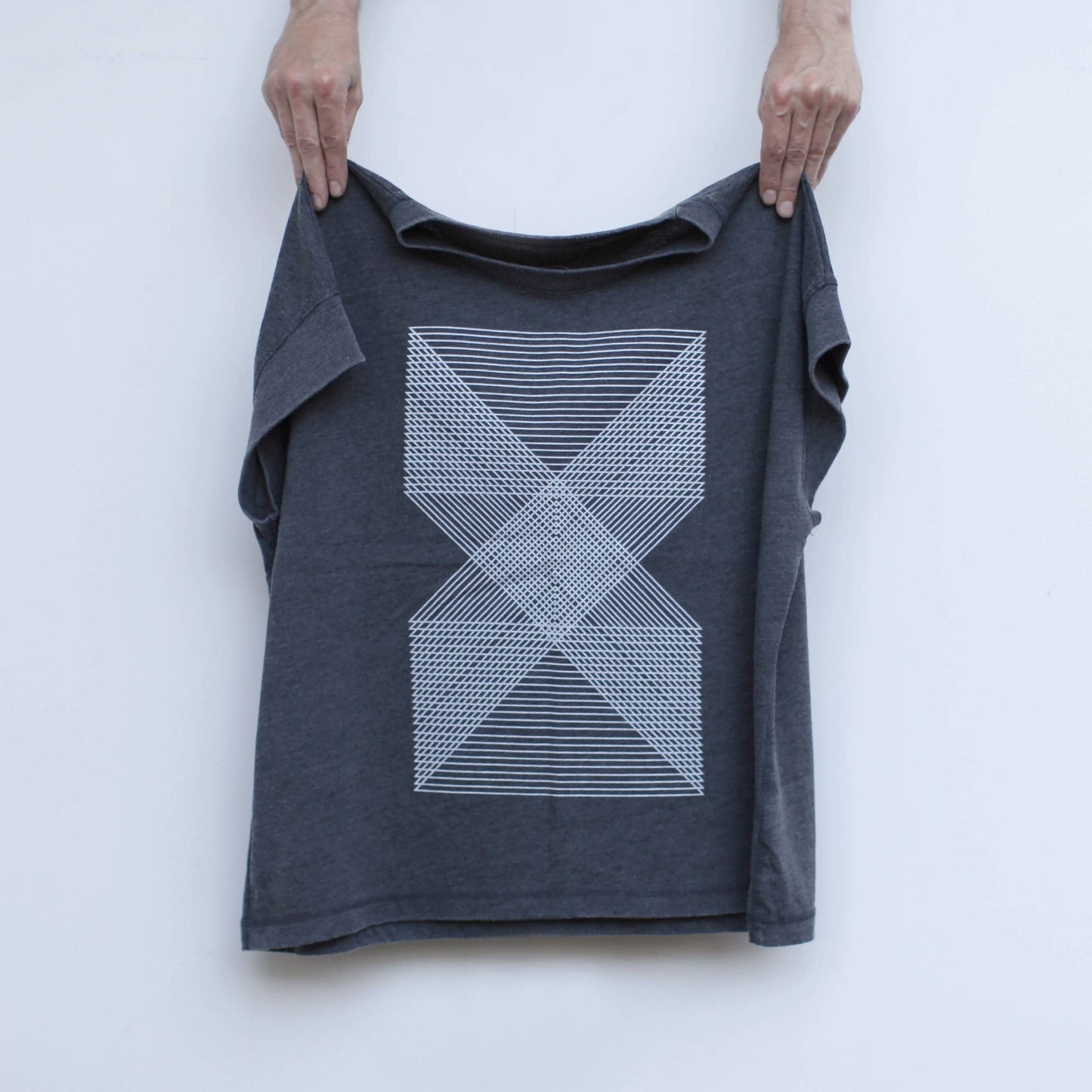 Palindromes Geometric Triangles Loose Fit Boxy Tee Black