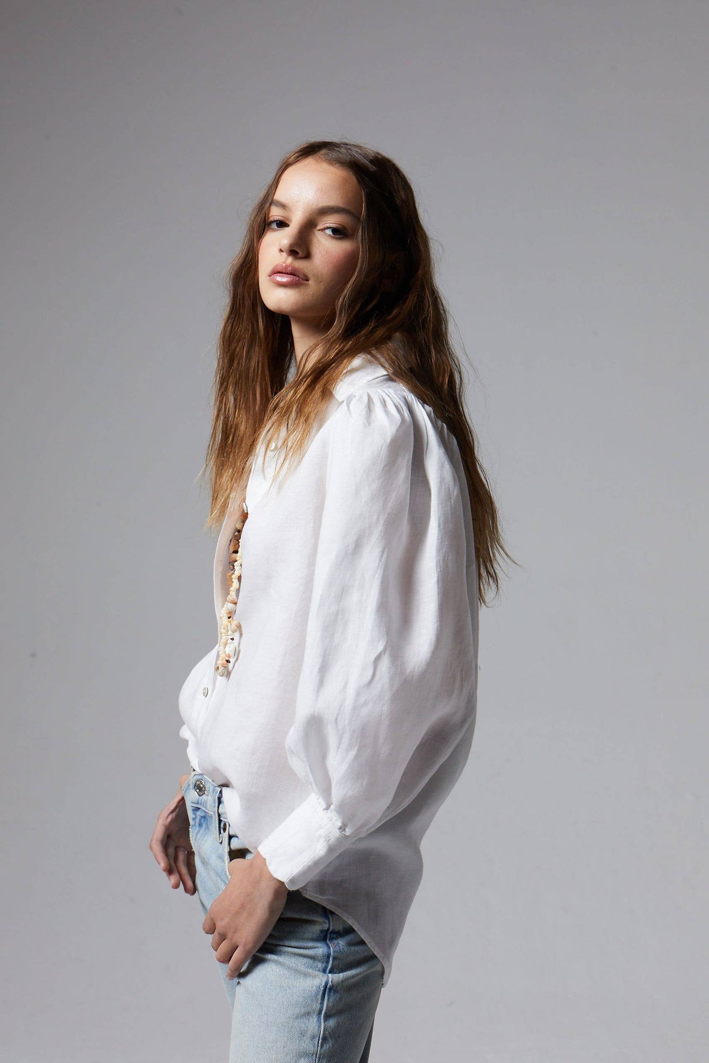 Camille Linen Shirt - White