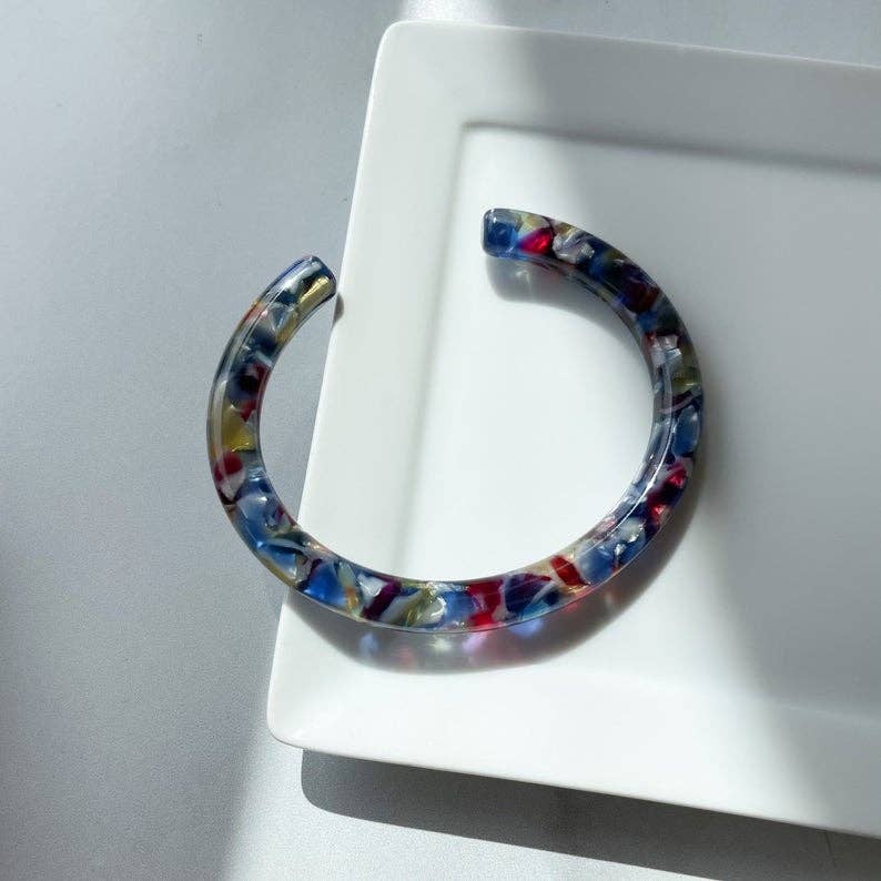Lush Bangle Cuff in Stained Glass