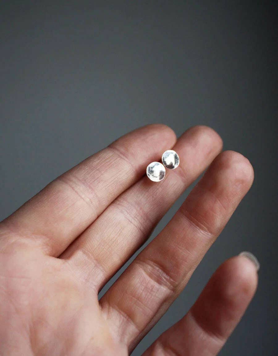 Small Silver Studs | Hammered Studs #HS