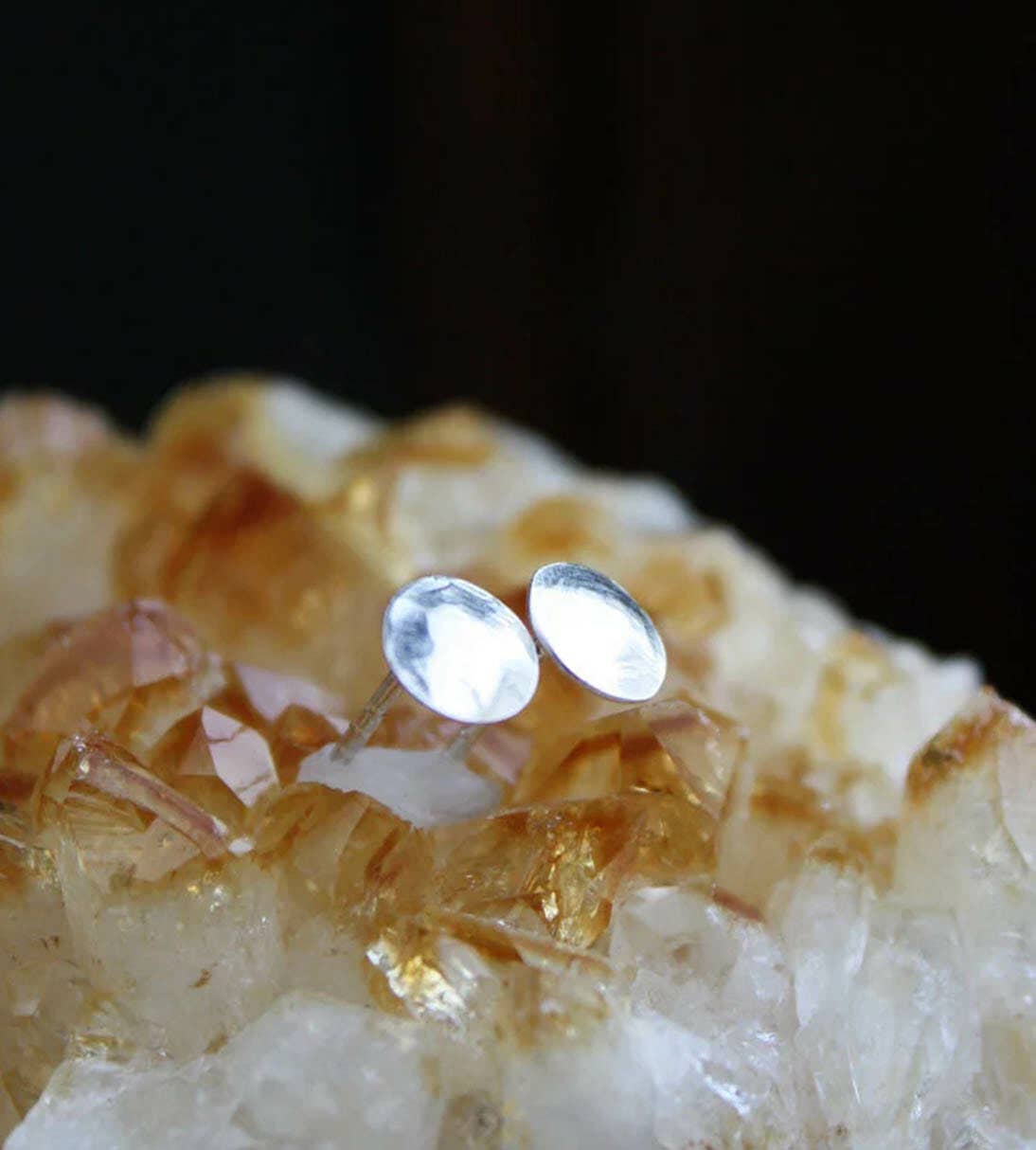 Small Silver Studs | Hammered Studs #HS