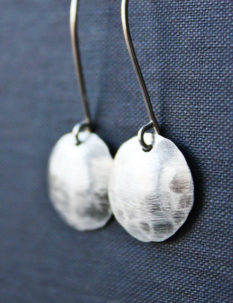 Sterling Silver Hammered Round Discs | Convex