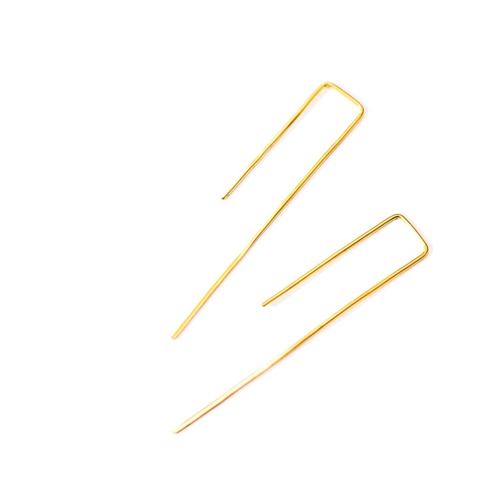 Brass wire handmade thread Earrings #BX38