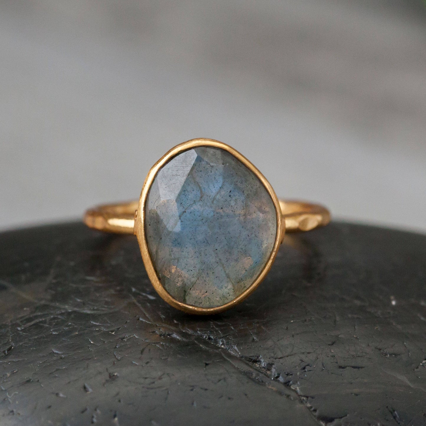 Suri Gold Plated Faceted Labradorite Ring