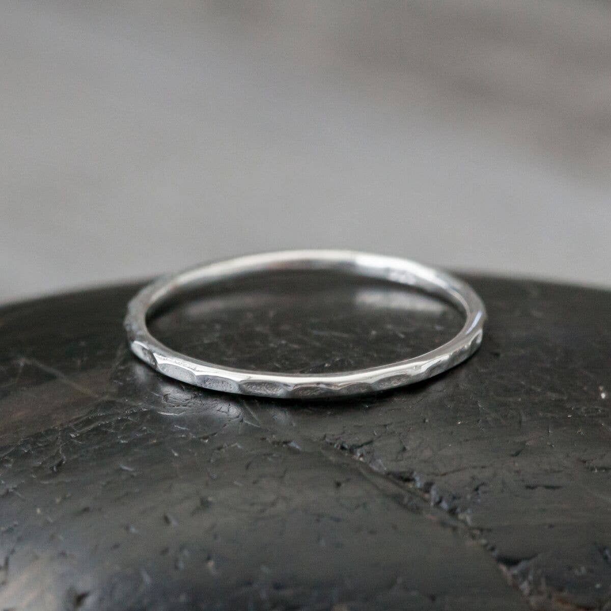 Sterling Silver Hammered Band
