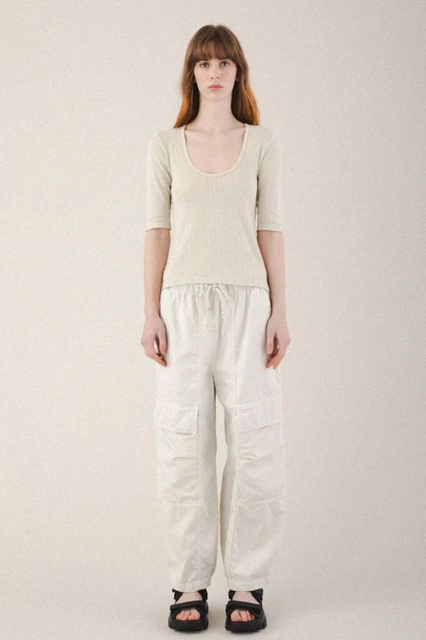 Prairie Underground Pointelle Scoop Top | Oyster
