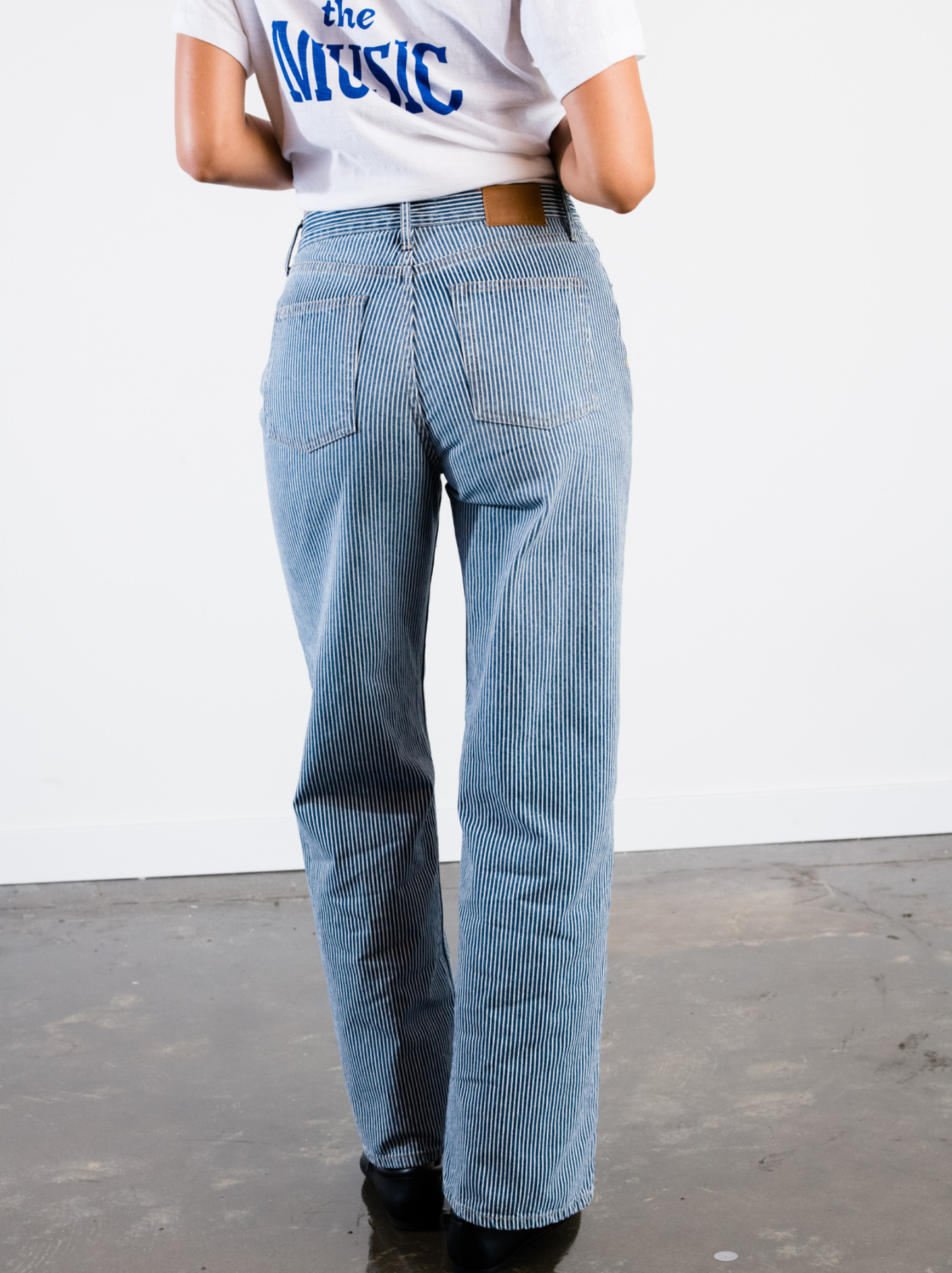 Elaine Wide Leg Jean | Railroad Stripe Wash