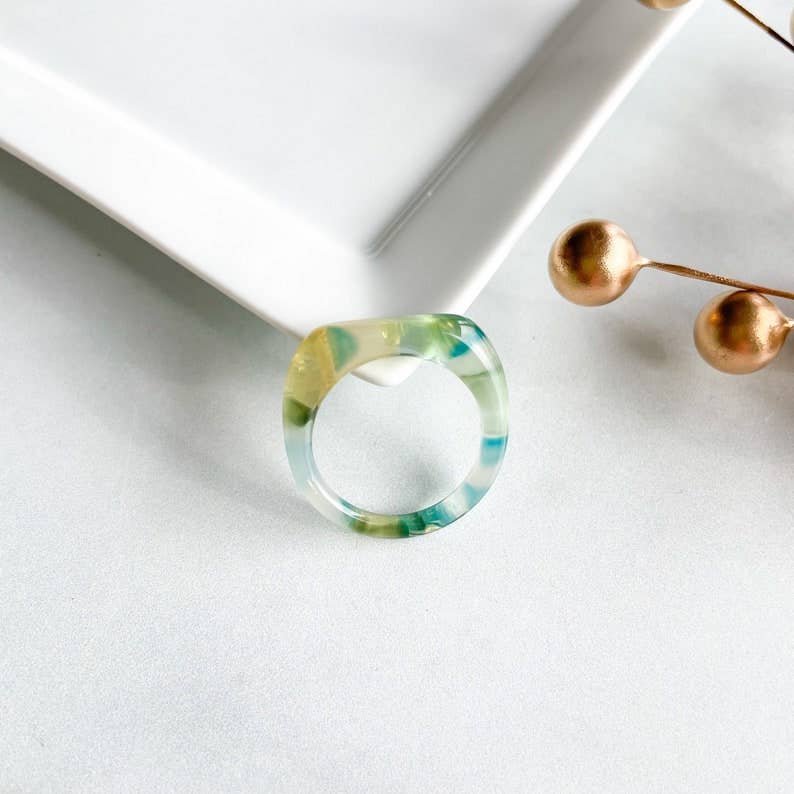 Stacking Dew Drop Ring | Acetate Resin Ring