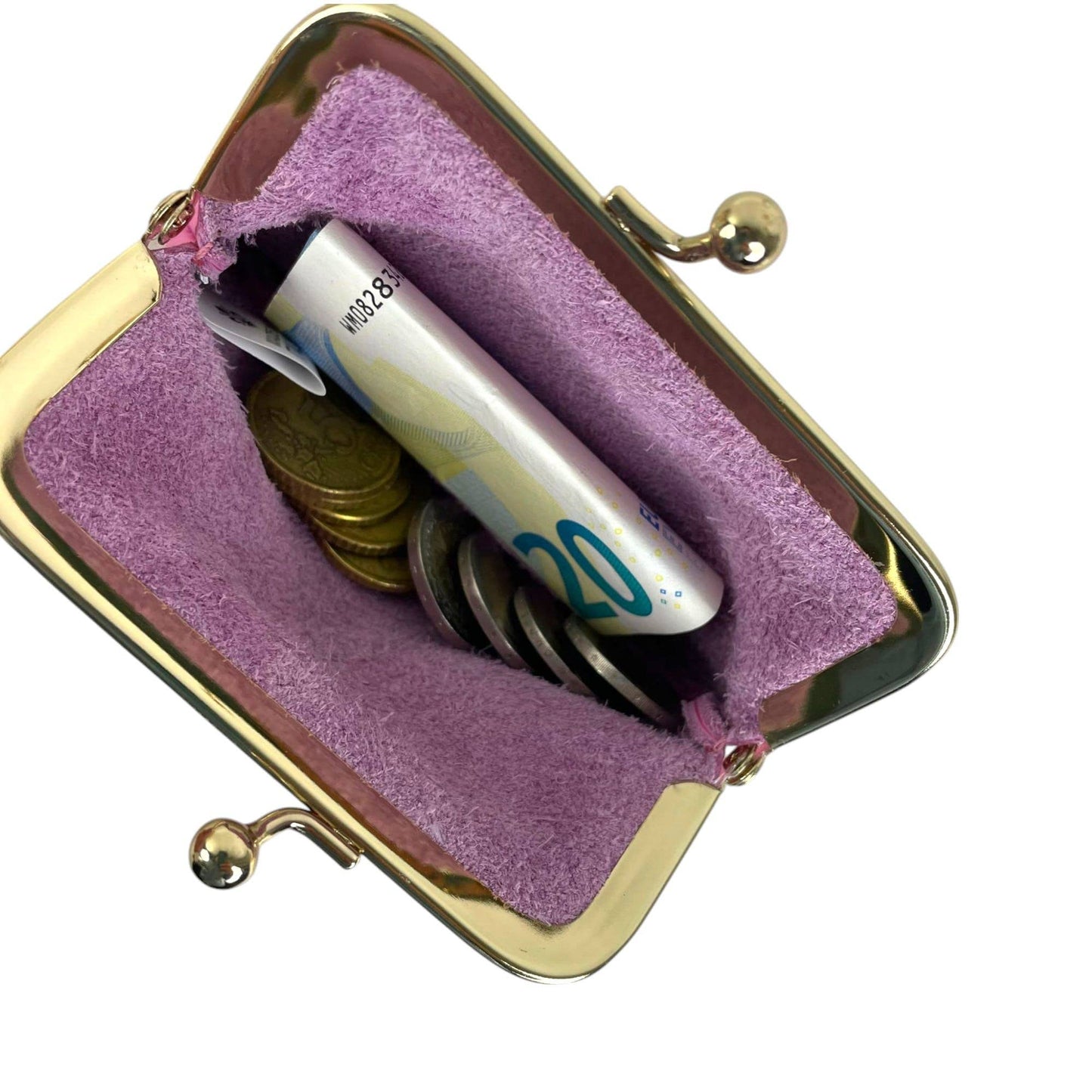 Italian Leather Wallet with Click and High Quality. Metallic