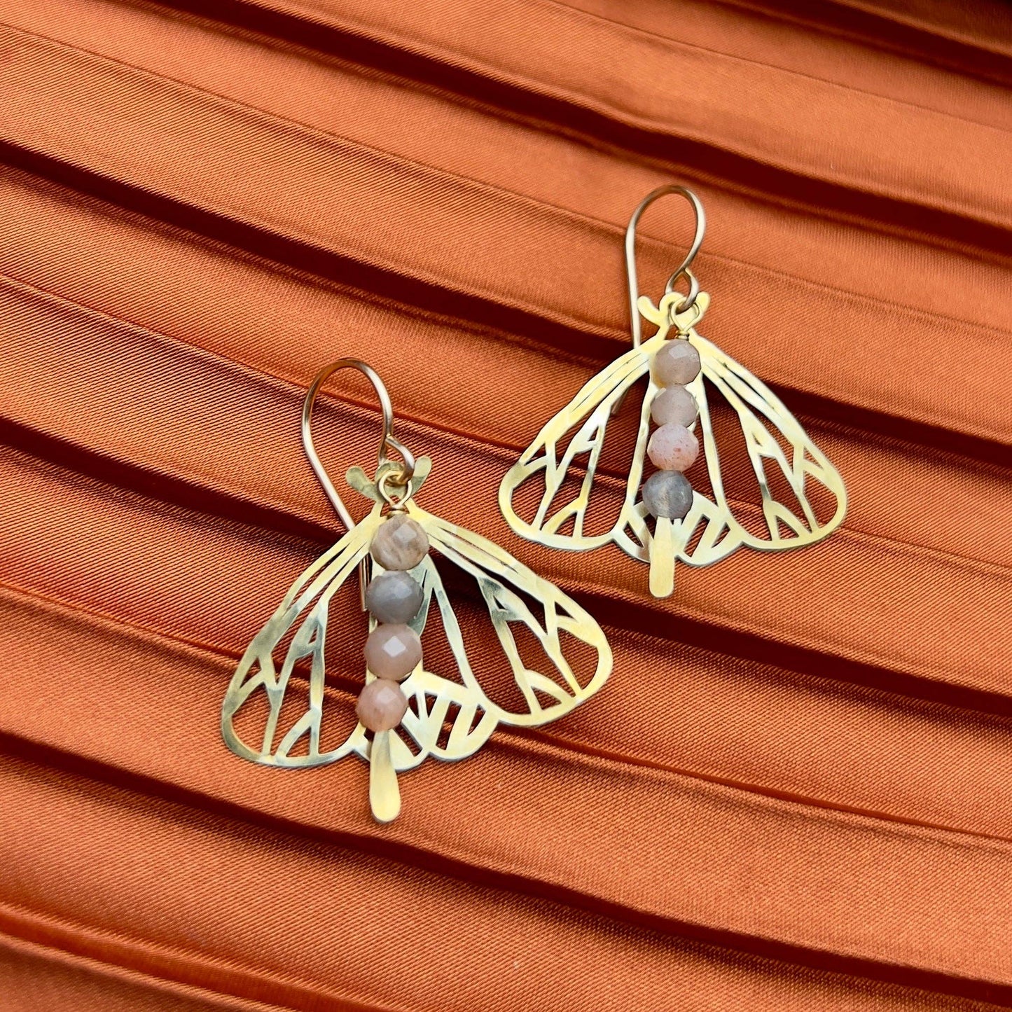 Handmade Peppered Moth Earrings