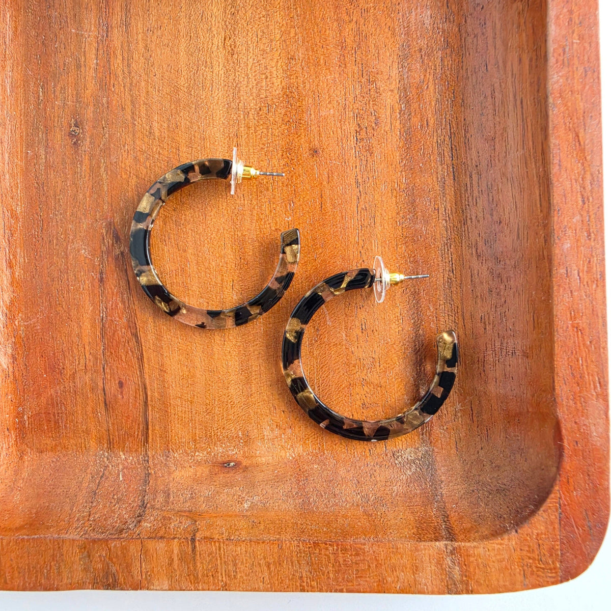 Camy Hoops - Black & Bronze // Fall, Holiday, Earrings