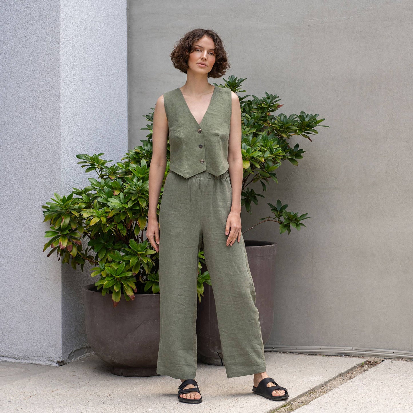 Linen Wide Leg Pants Havana | Natural