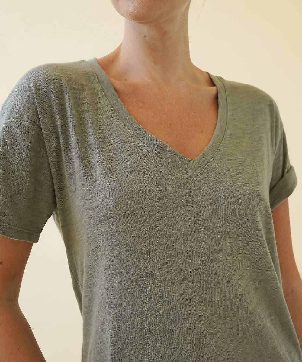Cotton V-Neck T-Shirt