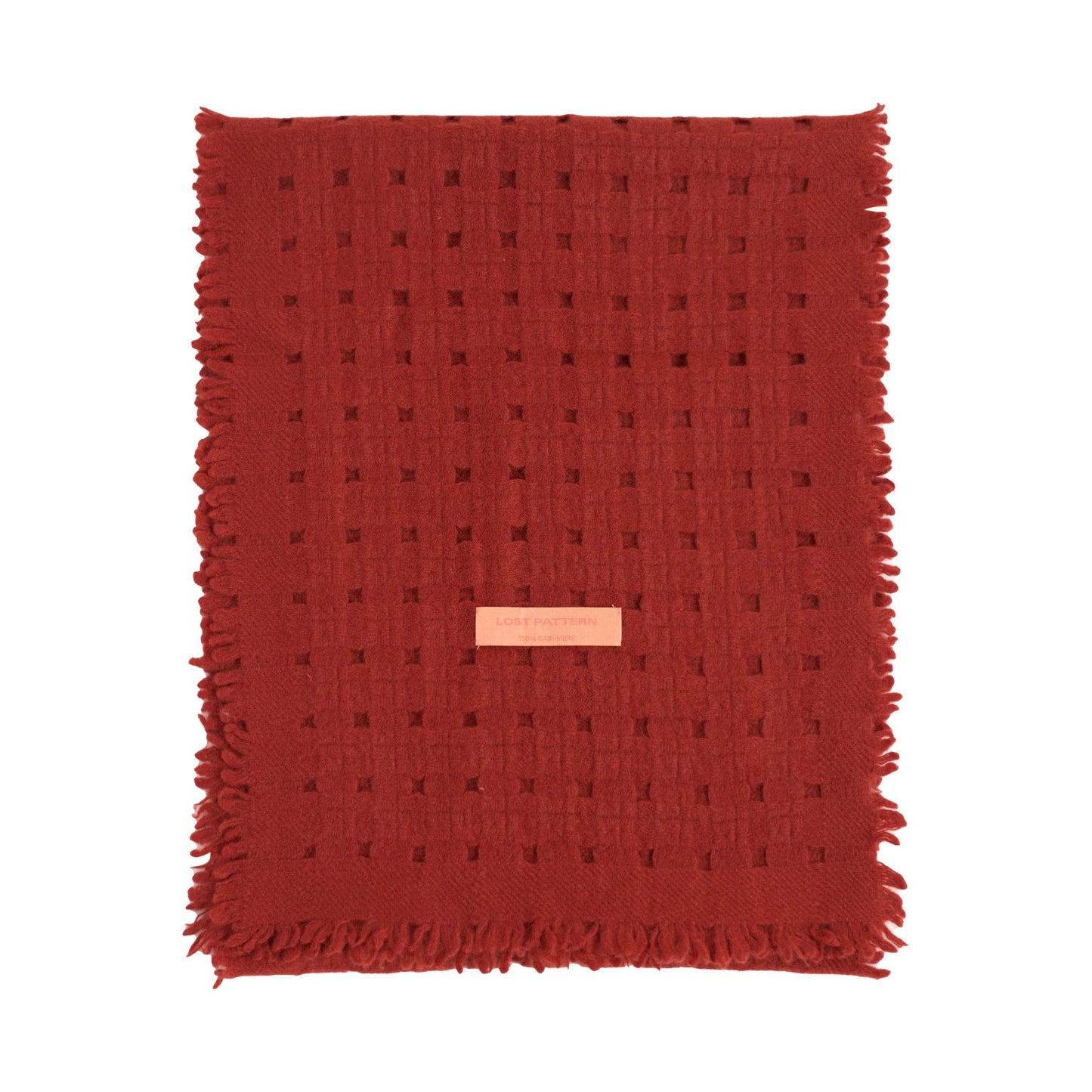 "Pixie" Eyelet Cashmere Scarf - Red