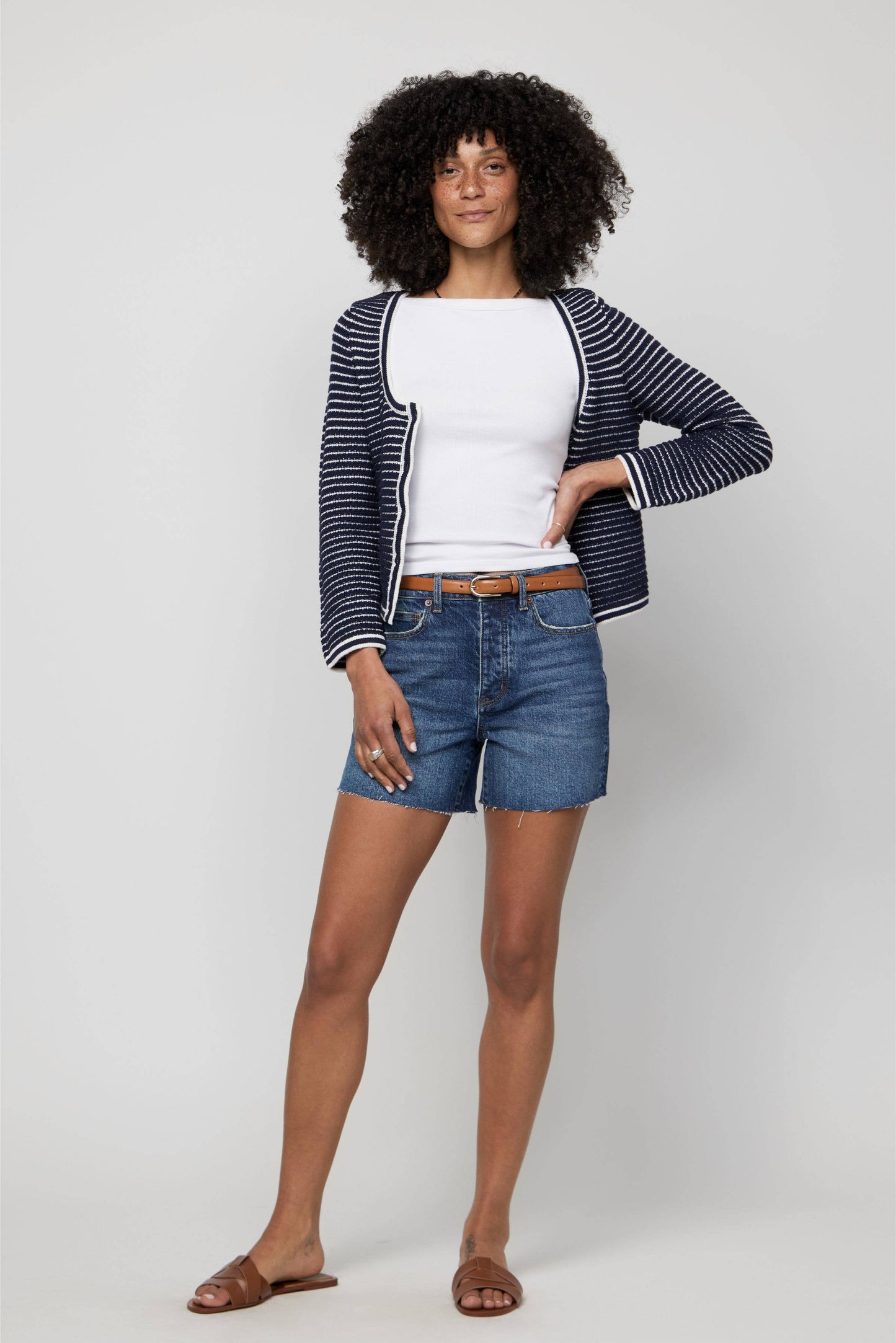 Bedford High Rise Denim Short, Indigo Medium Bright