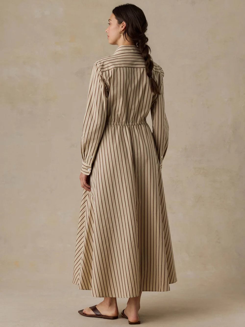 Coastal Poplin Catalina Dress | Drift Sand Stripe