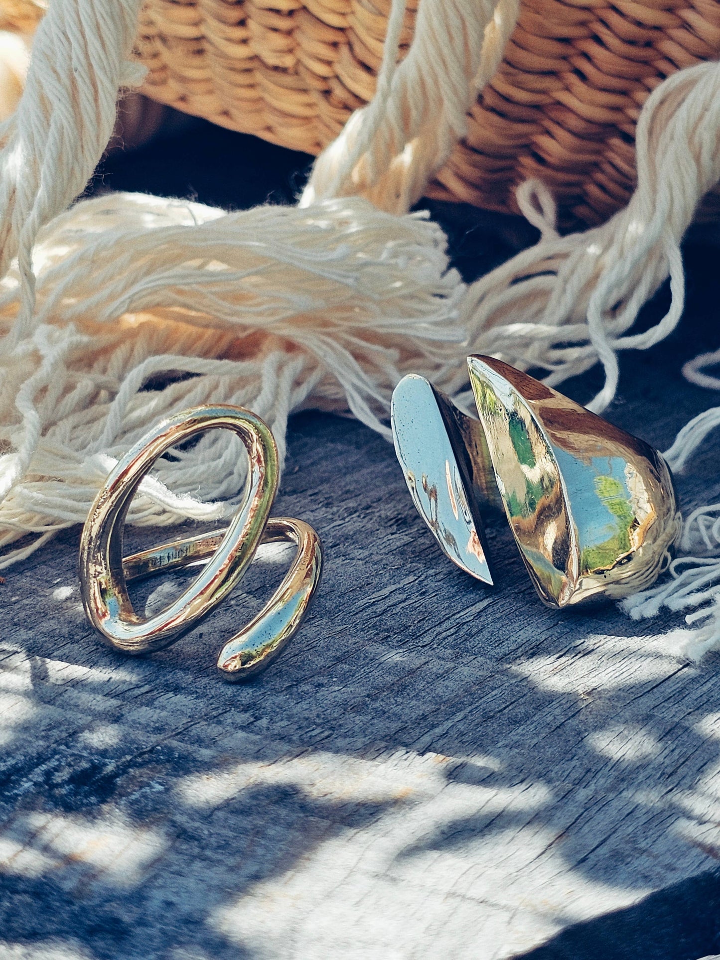Brass ring wrap open adjustable handmade