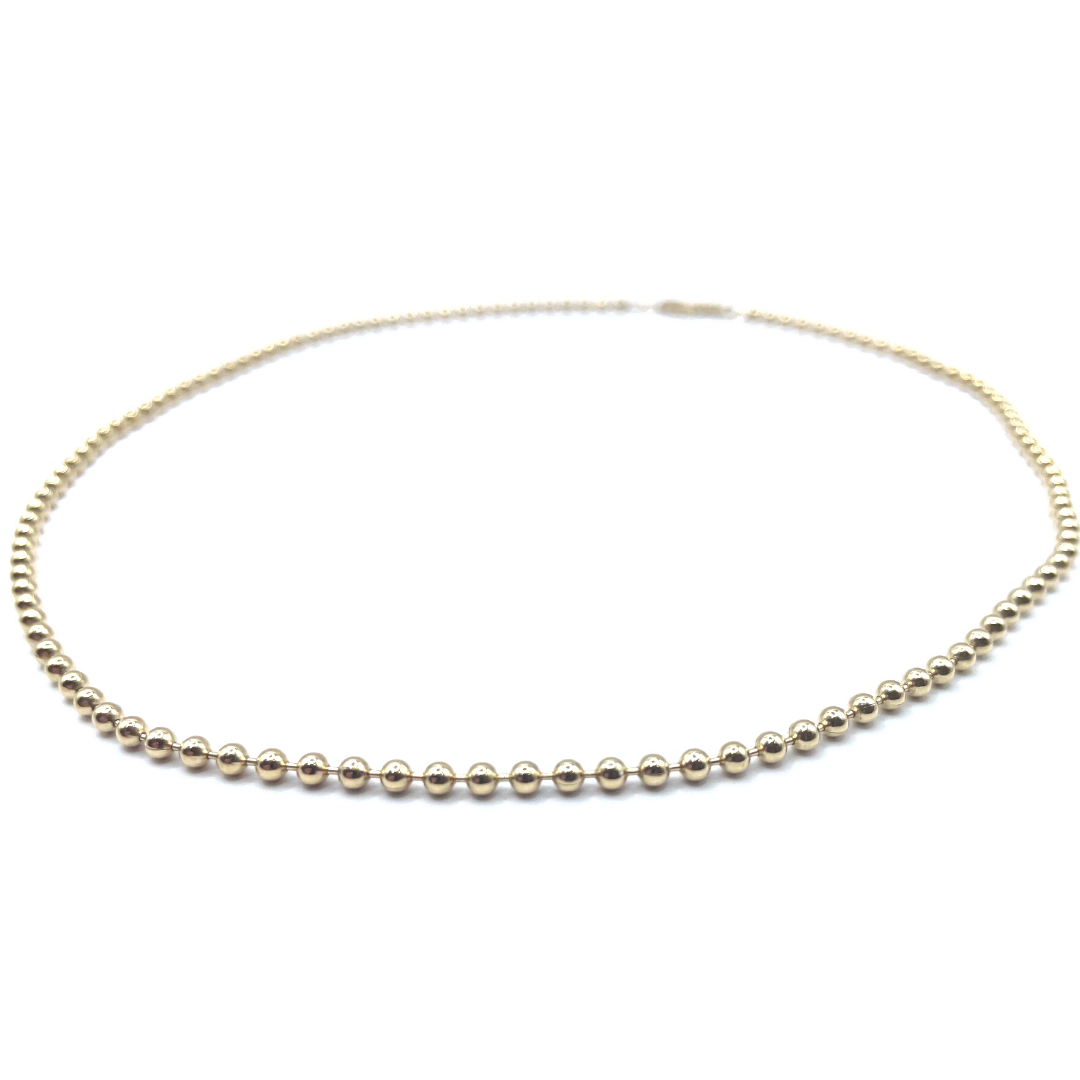 #S - The Classic 14k 2.5mm Gold-Filled Beaded Chain 16" Necklace - Waterproof!