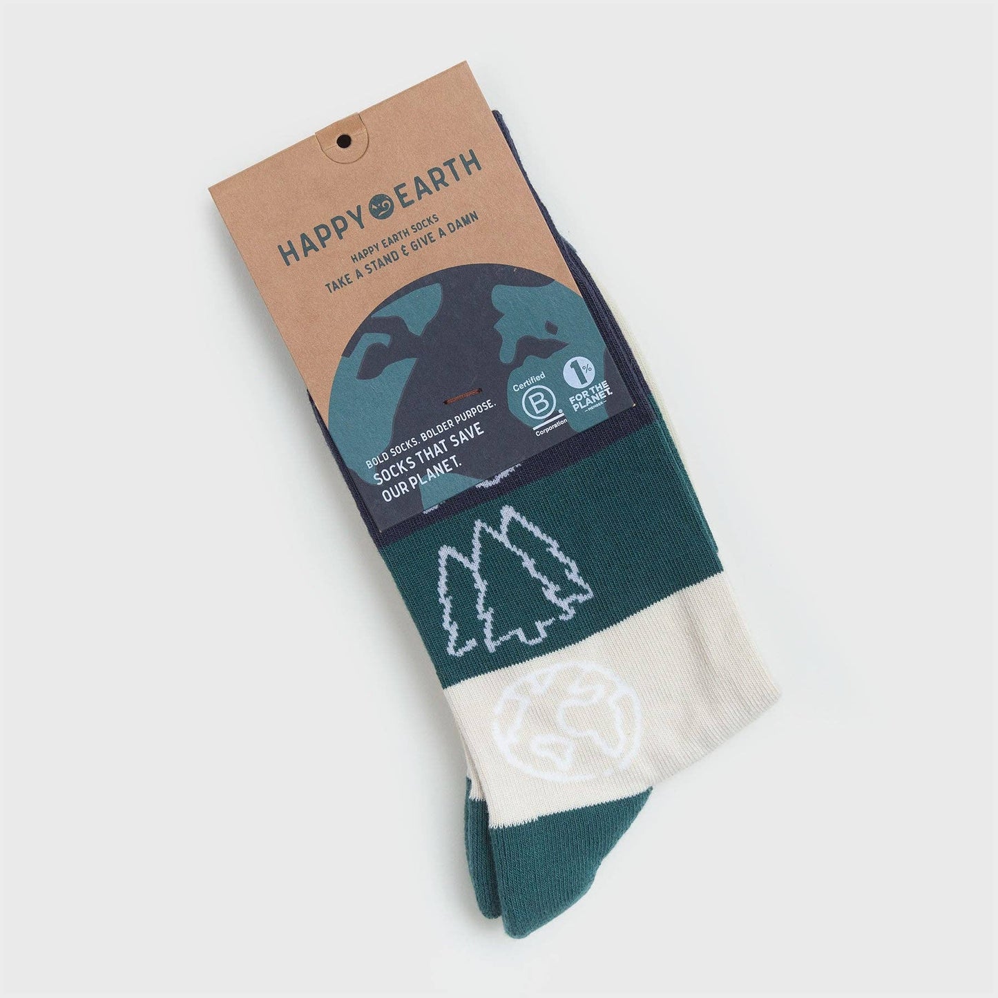 Happy Earth Men's + Women's Organic Socks | Blue, Green