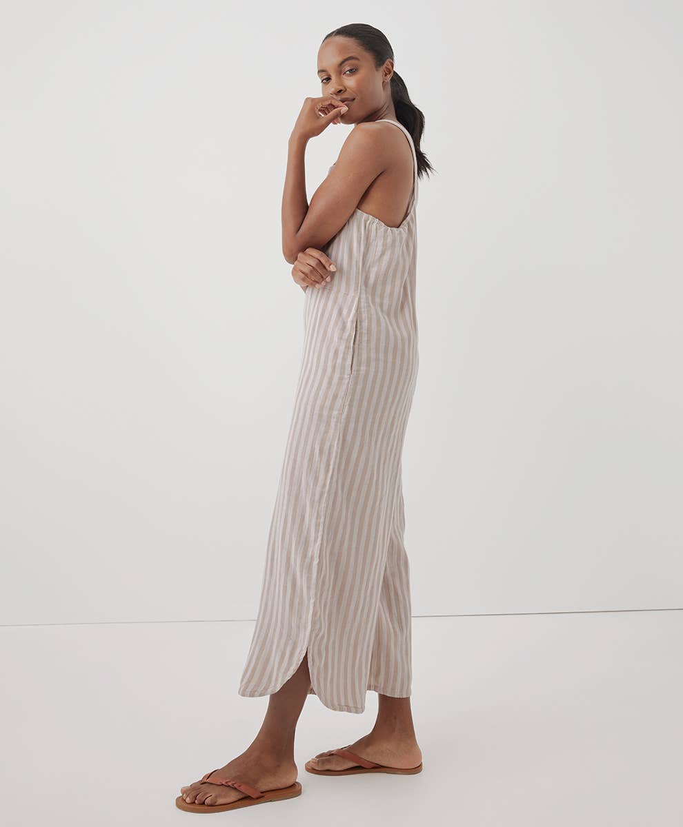 Coastal Double Gauze Tie-Strap Jumpsuit | Rockport Stripe