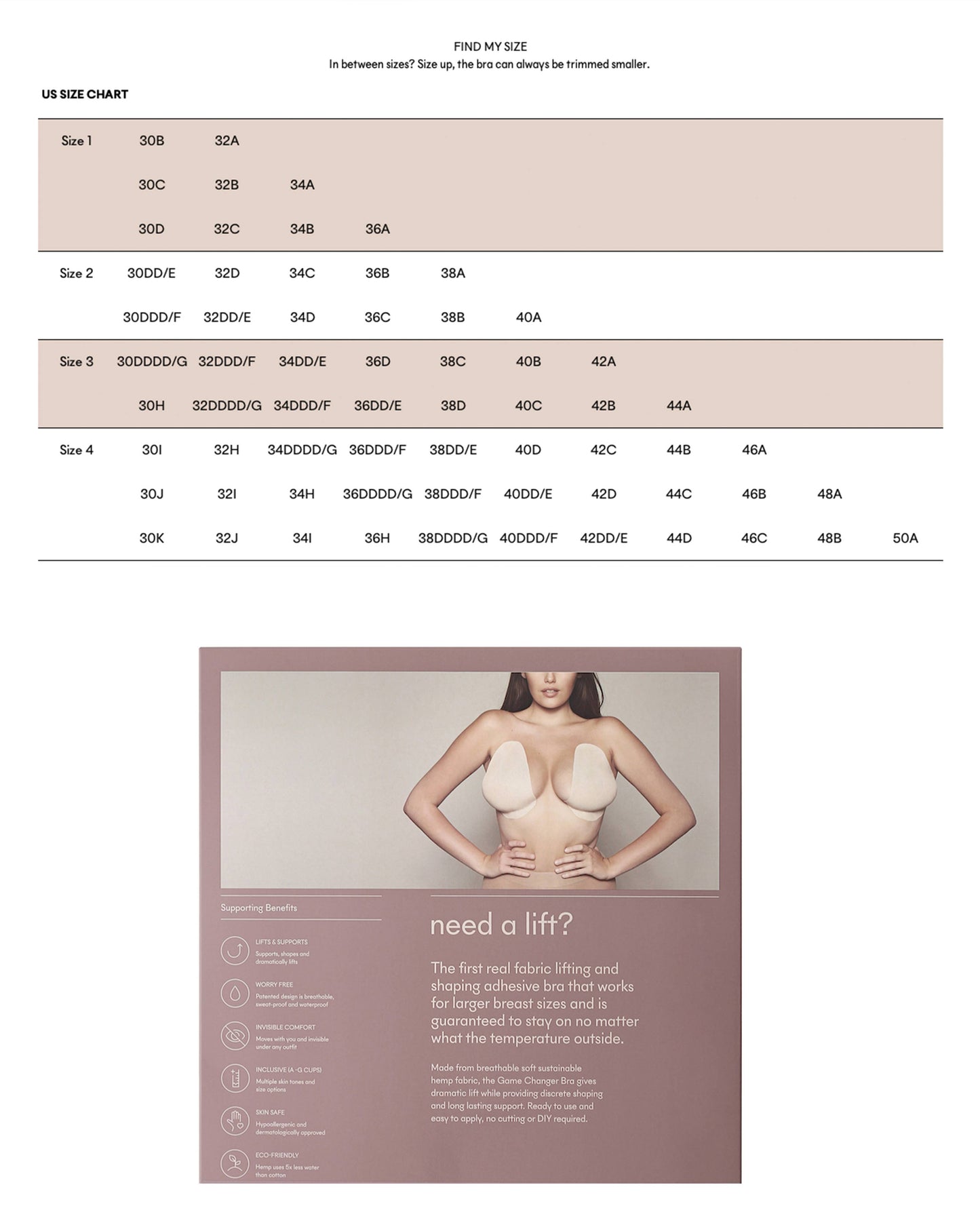 Game Changer | Lift & Shape Adhesive Hemp Bra