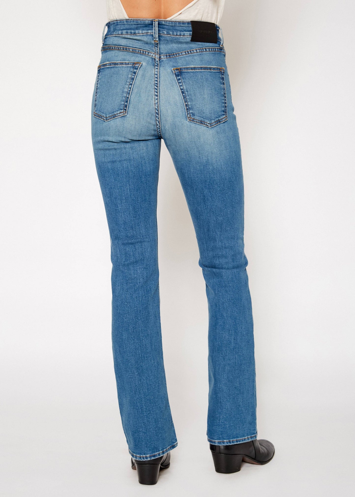 Celine High Rise Boot Cut Jeans - Medium Wash