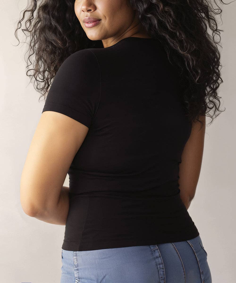 Everyday Elevated Crewneck Short Sleeve Brami | Black Onyx