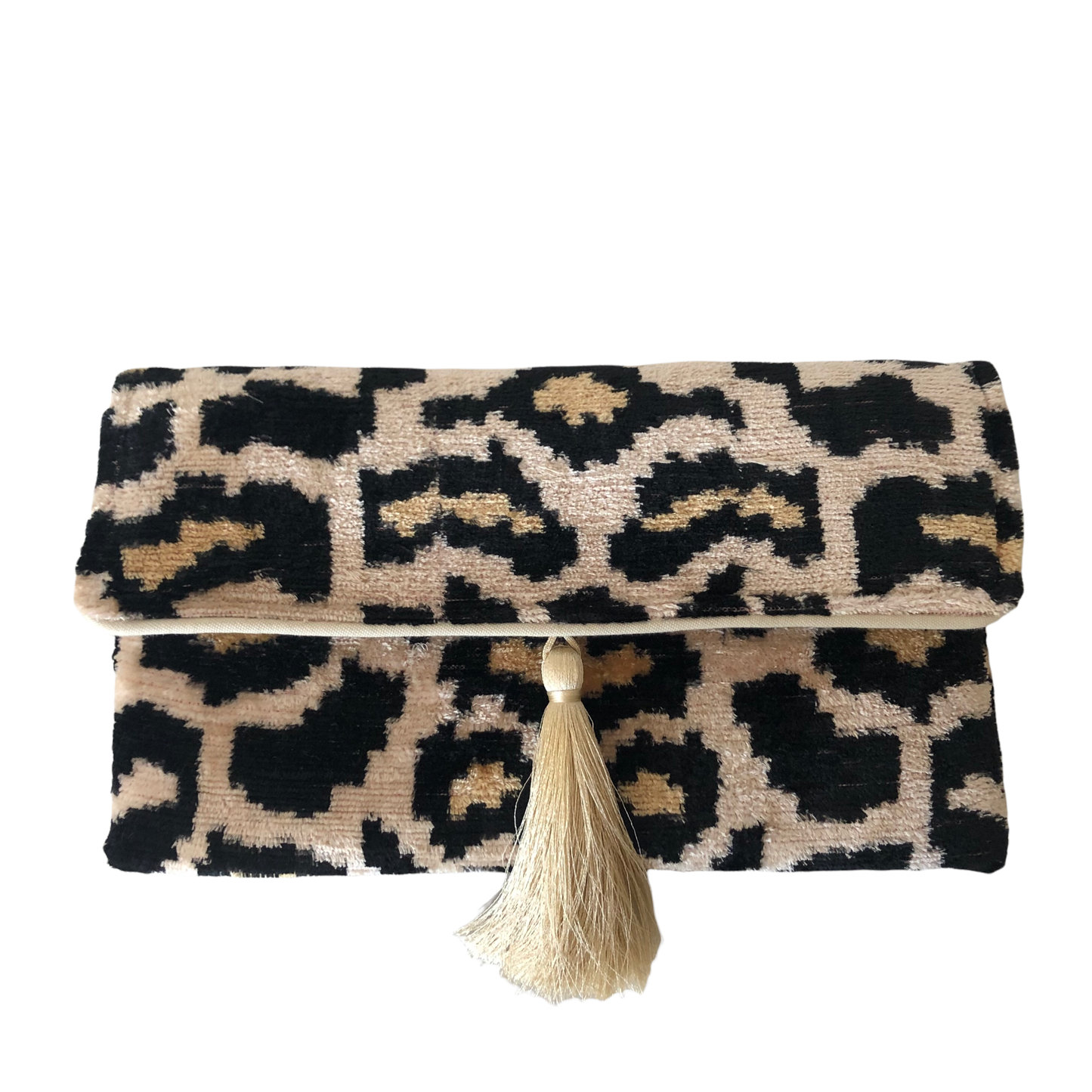 Silk Velvet Ikat Clutch