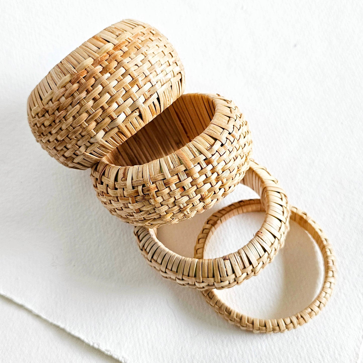 Rattan Cane Bangle Bracelet Set #BX42