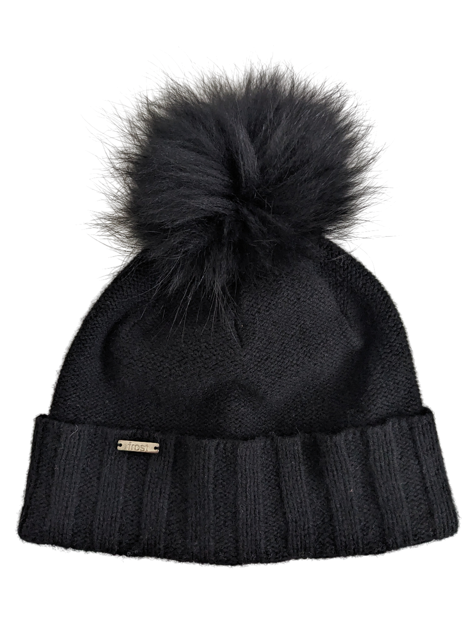 50% Cashmere 50% Merino Wool Hat with Detachable Fur Pompom