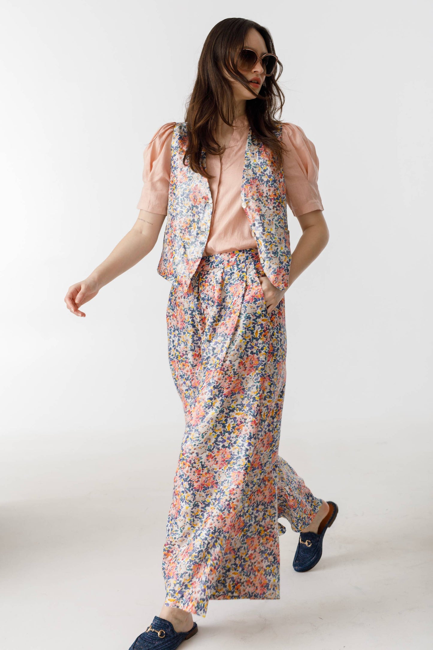 Athina Linen Shirt - Soft Pink