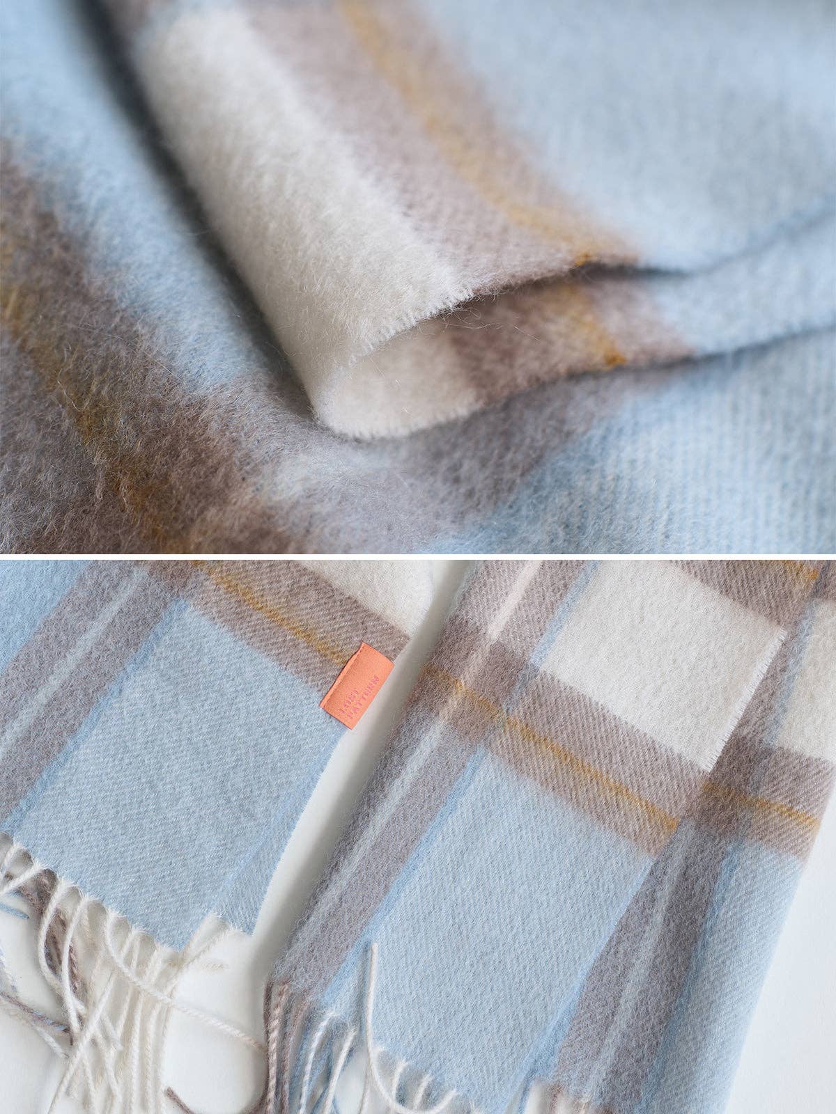 "Plaid" Cashmere Scarf - Blue