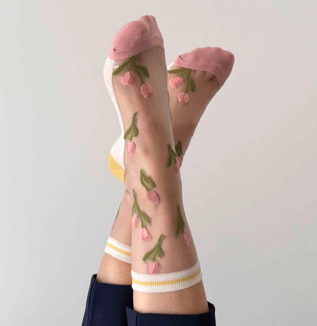 Camellia - small tulip novelty socks
