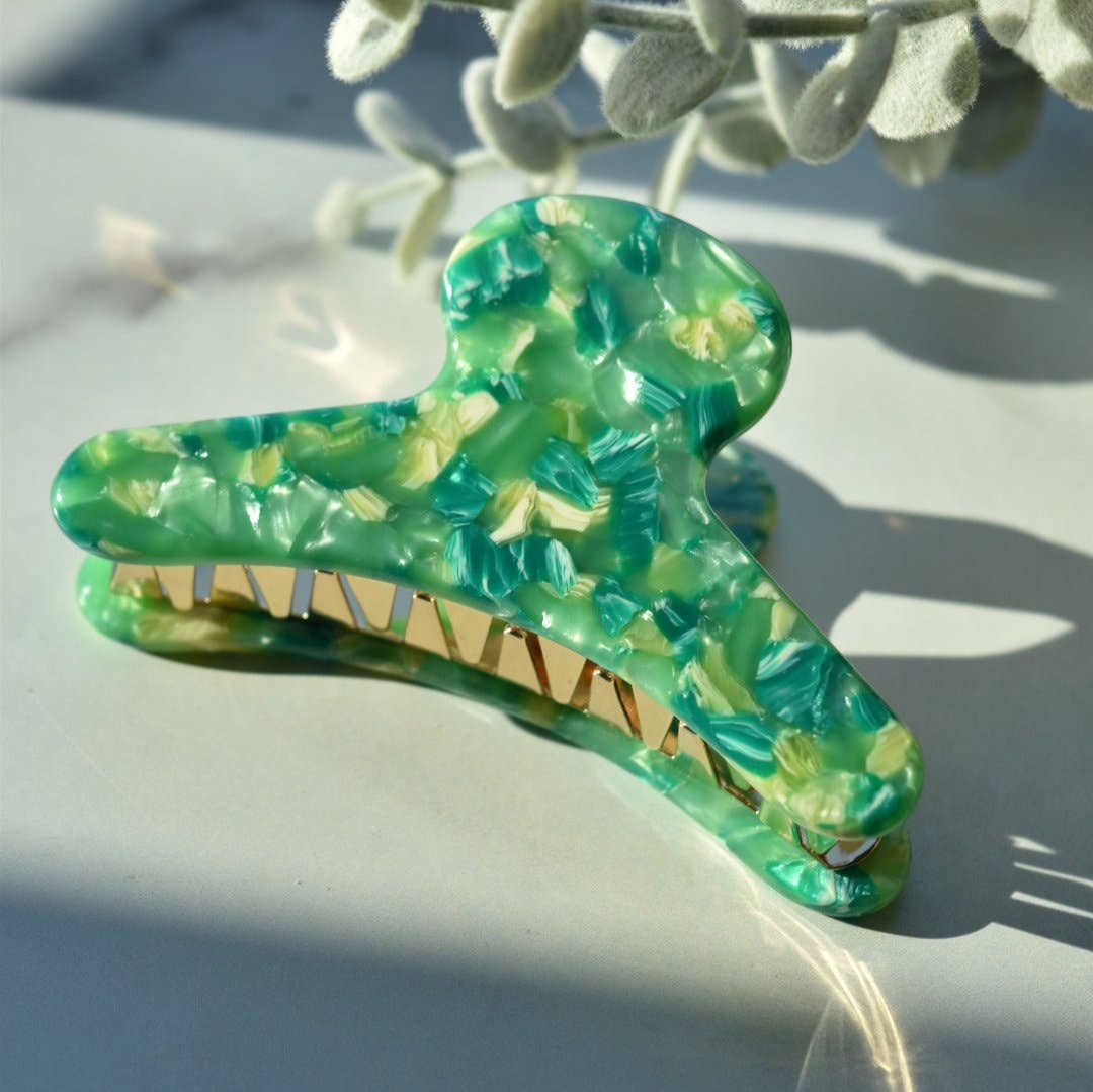 French Hair Claw in Hemlock- Green Hair Clip