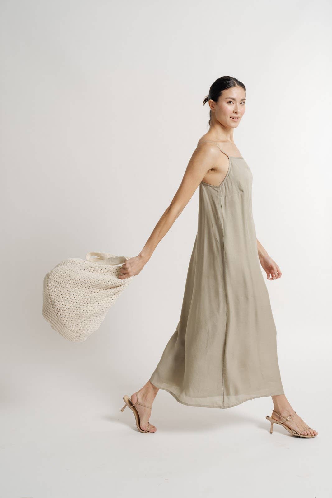 90's Slip dress, warm concrete / Kate