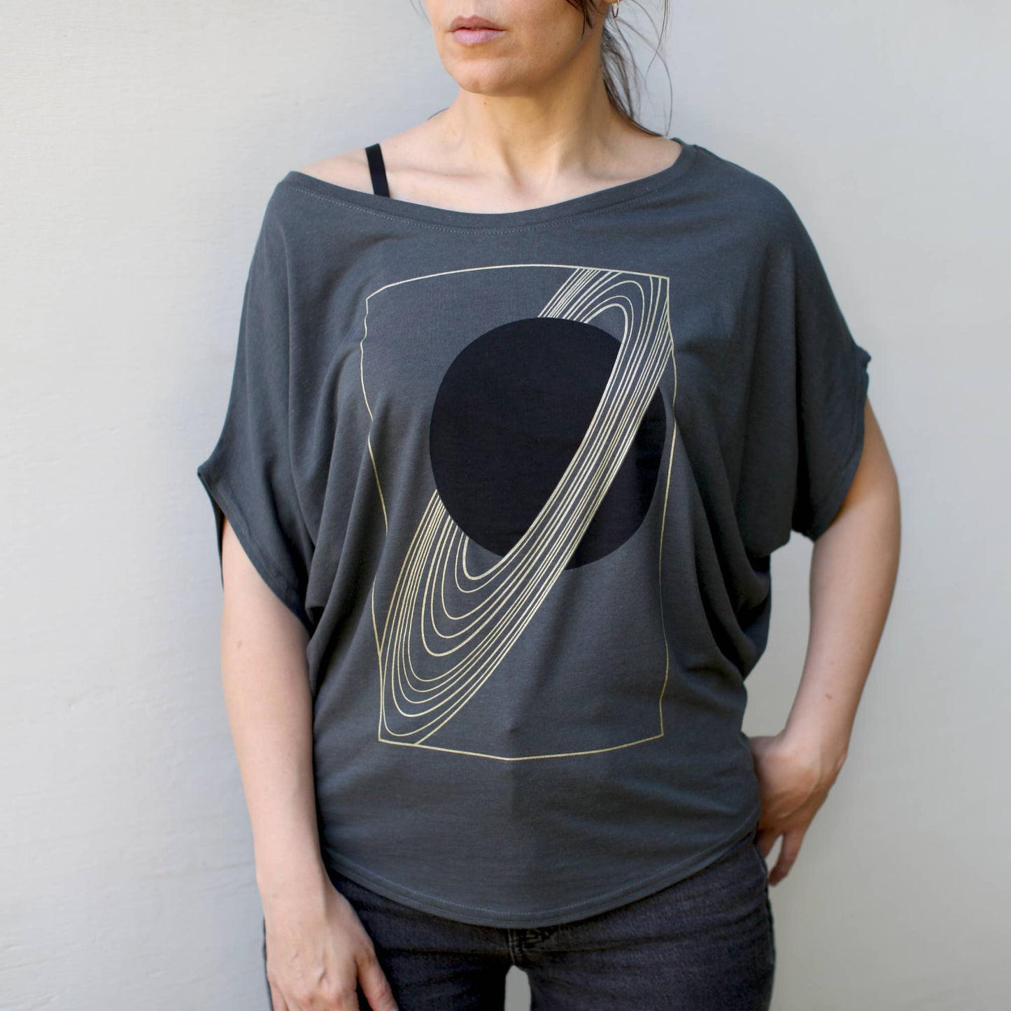 Rings of Saturn Dolman Sleeve Bamboo Tee Made in USA