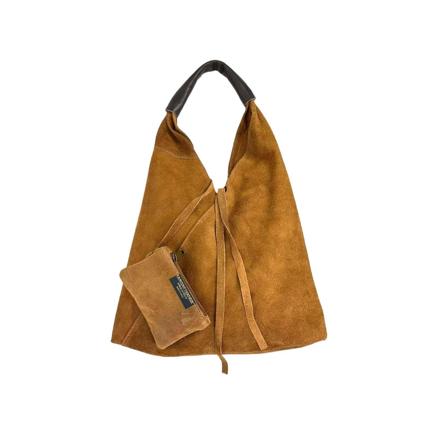 Women's Suede Leather Shoulder Bag with Purse