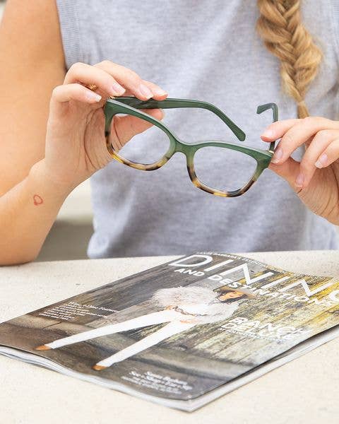 Morgan - Green/Brown Tort - Blue Light Filtering Lens