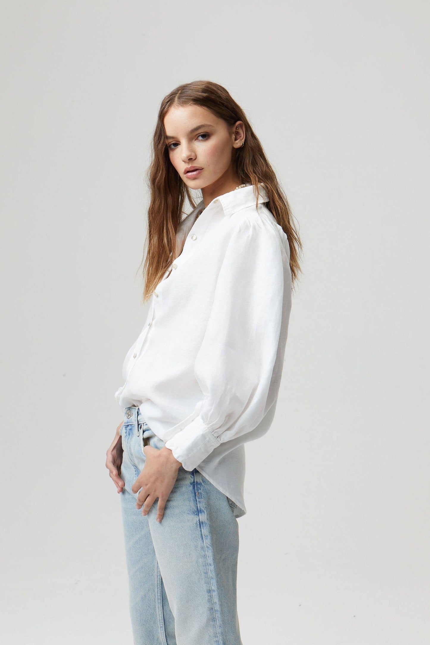 Camille Linen Shirt - White
